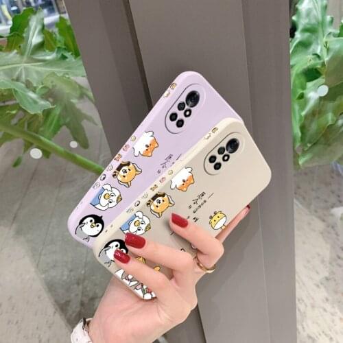 Cartoon Zoo Phone Case For Huawei Nova8 8Pro 8SE Nova 7 7Pro 7SE 6 6se 5 5Pro 5Z 5I 5Ipro 5T 4 4E Liquid Silicone Cover