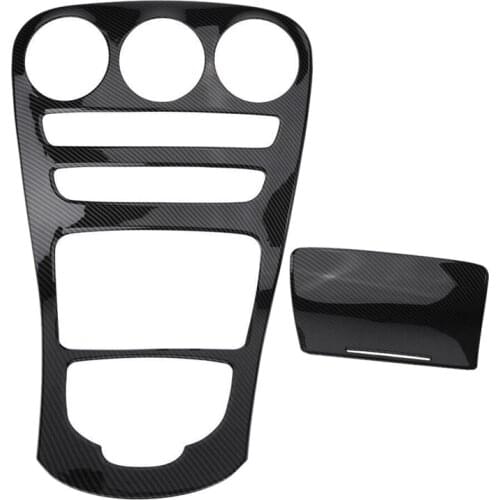 Abs Center Console Panel Decoration Cover Trim 2Pcs For Mercedes Benz C Class W205/Glc X253 Carbon Fiber Color