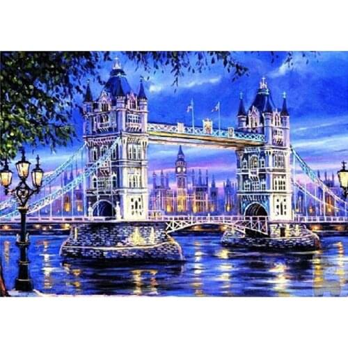 Diy 5D Cross Stitch Diamond Home decor Kit diamond Full Round mosaic Needlework Tower Bridge diamond painting