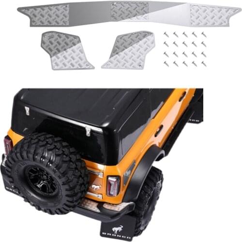 DJC TRX4 Metal Rear Bumper Diamond Plate 1/10 Traxxas TRX-4 Bronco RC4WD Crawler Car Upgrade Spare Parts Accessories rc carros