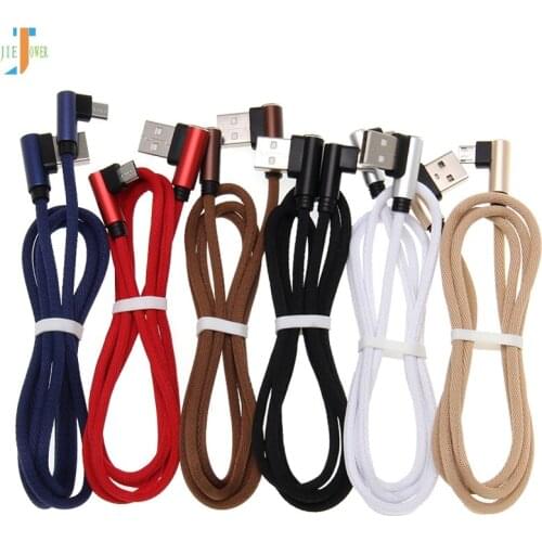 100pcs/lot Fast Charge 90 Degree Elbow Micro USB Cable for Iphone XS MAX 8 Samsung S7 Tablet Mobile Phone USB Charging Cord