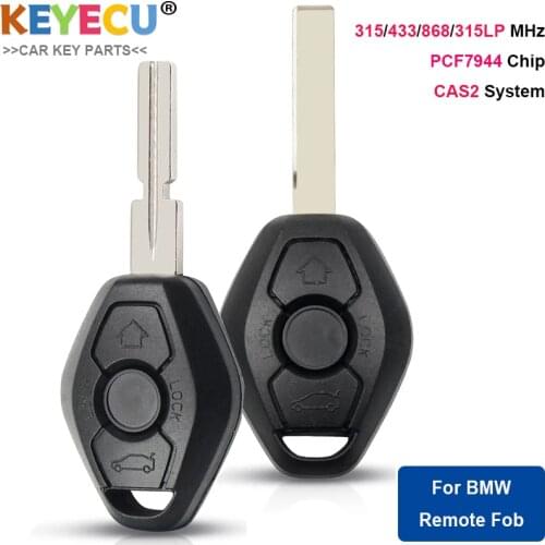KEYECU 315/433/315LP/868MHz ID7944 Chip CAS2 System 3 button Remote Key for BMW Key 5 series E46 E60 E83 E53 E36 E38 E39 HU92 38