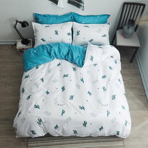 Flower Plant Printed 4pcs Bed Cover Set Duvet Cover Adult Child Bed Sheet Pillowcase Comforter Bedding Set Twin King Queen Size