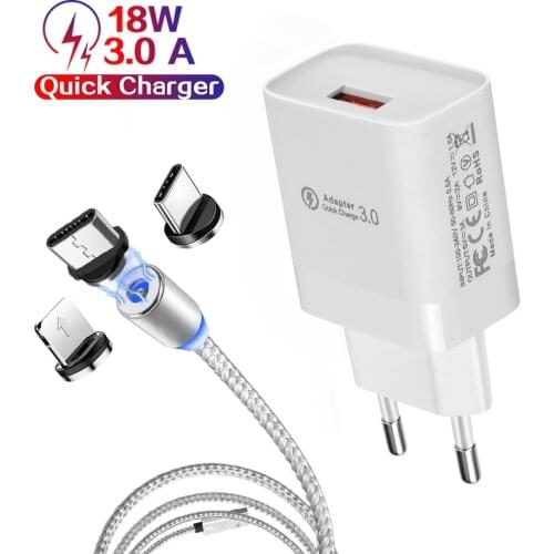 Magnetic USB C Cable Fast Charger USB Type C Cable For Xiaomi Mi 8 Samsung Galaxy S10 Plus Huawei iphone Cable Mobile Phone Cord