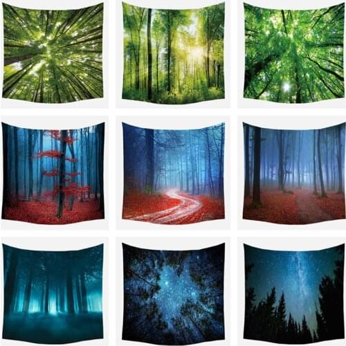 Tree Landscape Mandala Tapestry Forest Wall Tapestry Wall Hanging Tapestry Scenic Curtain Wall Art Decor Beach Mat Tablecloth