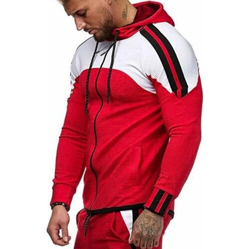 New Mens Hoodie Spring and Autumn Long Sleeve Striped Splicing Cardigan Full Zip Sweatshirt Harajuku Hoodie Sweatshirt