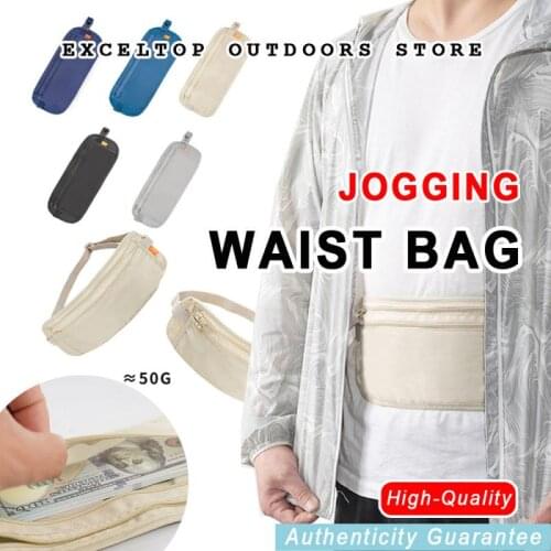 Solid Color Mens Waist Bag Waterproof Waist Bum Bag Running Jogging Belt Pouch Zip Fanny Pack Sport Runner Crossbody Bags