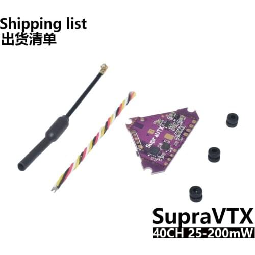 Supra-VTX VTX 5.8G 40CH 25mw 100mw 200mw Transmitter OSD adjustable for Brushed Bwhoop Mobula7 Mobula6 FPV Racing Quadcopter