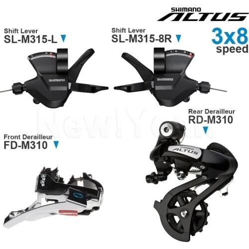 SHIMANO ALTUS M315 3x7/8 Speed Groupset with M315 Shifters and M310 Front (TOP SWING)/ Rear Derailleur Original parts