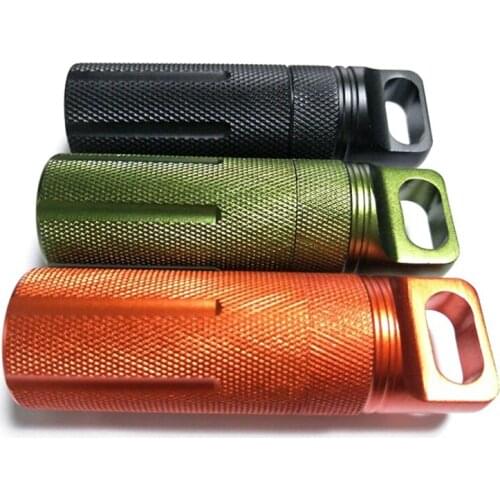 Portable Metal Pill Box Keychain Stainless Steel Single Chamber Organize Outdoor Travel Camping Metal Medicine Bottle