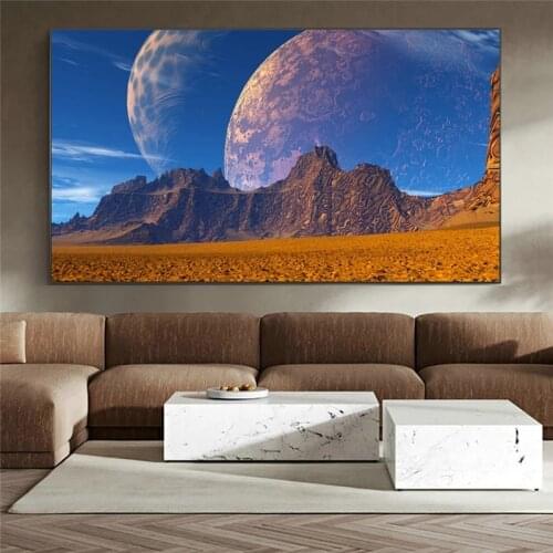 Universe Stars Planets Landscape Canvas Painting Posters And Prints Space Exoplanet Galaxy Wall Art Picture For Living Room