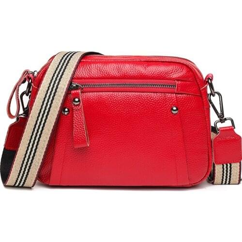 Women Casual First Layer Cowhide Crossbody Bags 100% Soft Genuine Leather Female Shoulder Bag Lady Small Boston Fashion Handbags