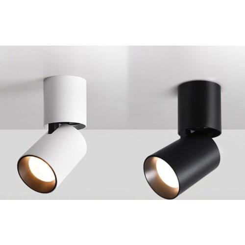 Girando downlights led Regulável 9 12 15W superfície montado ajuste cob led luzes do ponto de teto AC110-220V conduziu a lâmpad