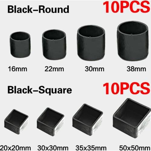 10Pcs Transparent Table And Chair Leg PVC Round And Square Caps Foot Cover Non-slip Furniture Floor Protector Pads Home Decor
