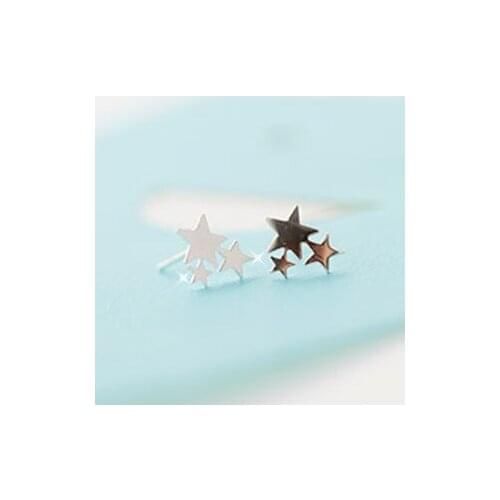 REETI 925 sterling silver Three stars Stud Earrings for Women Elegant Wedding Jewelry pendientes mujer moda 2019 Brincos