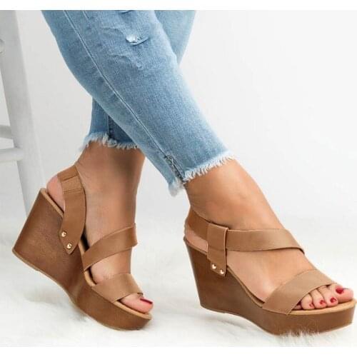 High Quality Women Sandals 2021 Summer New Womens Open Toe Platform Wedges Footwear Casual Sandals Ladies Soft Non-slip Sandals