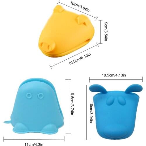 Silicone Gloves Insulated Gloves Oven Mitt Animal Heat Resistant Silicone Oven Mitt Clip Non-slip Cooking Baking Gloves