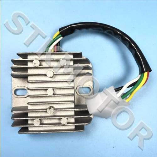 Scooter Moped ATV GY6 125 150 cc 152QMI 157QMJ Voltage Regulator Rectifier DC Full wave 1 flat plug 5 wire 8 pole Stator