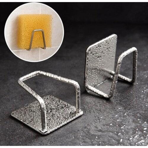 Stainless Steel Sponge Drain Rack Sponge Cleaning Brush Storage Holder Wall Mounted Storage Rack Kitchen Accessories
