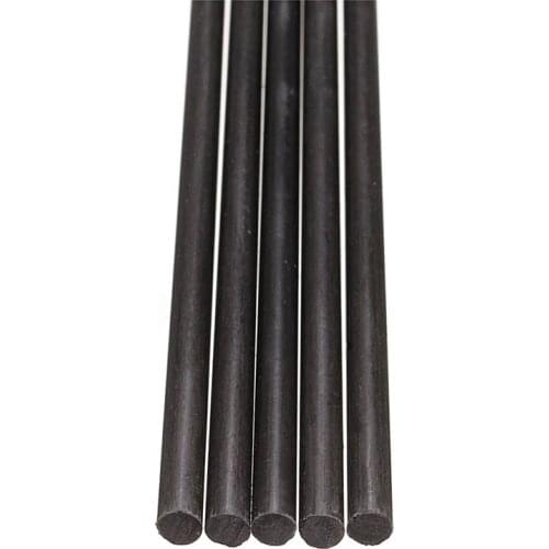 5Pcs 4mm Black Carbon Fibre Rods Rod 500mm Long For Sand-Table RC Airplane DIY