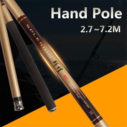2.7-7.2 M Stream Fishing Rod Carbon Fiber Telescopic Fishing pole Ultra Light Ultra-fine Fishing Hand Pole