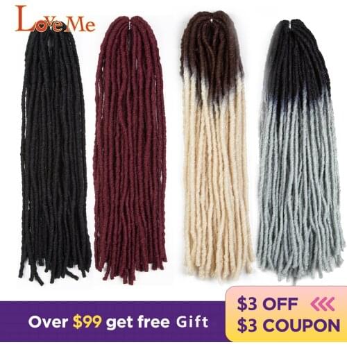 LOVE ME 20 Inch Crochet Hair Faux Locs Curly Synthetic Braids Extensions Hair clip Ombre extensions dreadlocks hair afro curls