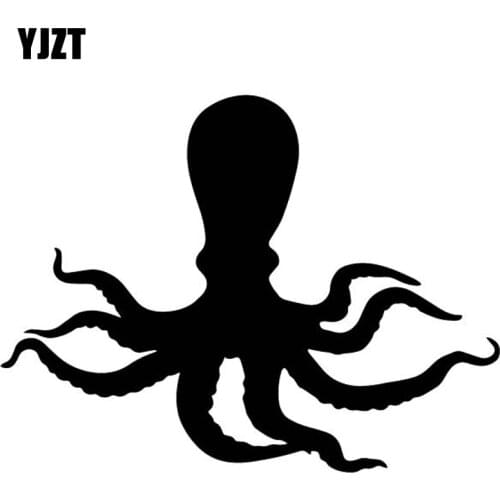 YJZT 15.4CM*11.7CM Octopus Pattern Vinyl Decal Decor Body Of Car Car Sticker Accessories Black/Silver C4-2074