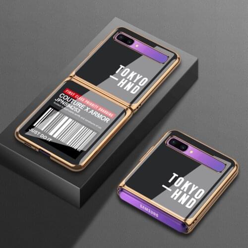 For Samsung zflip mobile phone case f700n protective case 5g folding f7070 glass f7000 electroplating 700f creative man