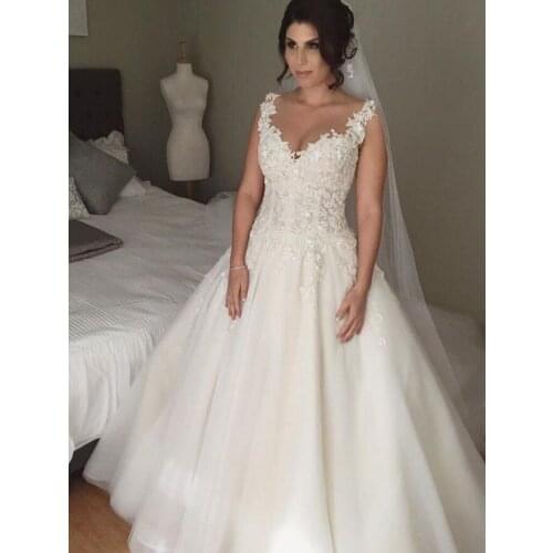 Sexy See Through Back Bride Dresses Long Wedding Party Dresses Vestidos De Novia
