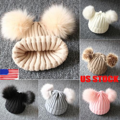 Baby Toddler Kids Boy Girl Winter Warm Knitted Crochet Beanie Hat Cap Scarf Sets