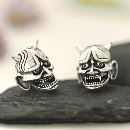 1Pcs // Nordic Spartan beads Viking warrior hell boy skull diy keychain beaded braided rope beads ZHZ-06