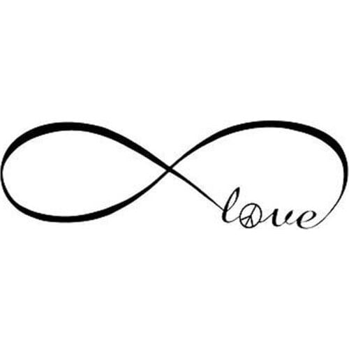 20X6.3CM Infinity love Peace Originality Vinyl Car Sticker Motorcycle Decal Black/Silver S8-0185