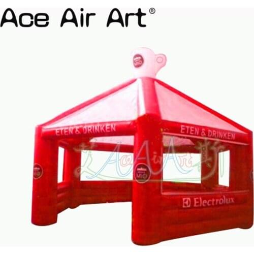 3m L red inflatable kiosk booth/stall station/inflatable concession booth treat shop for sale