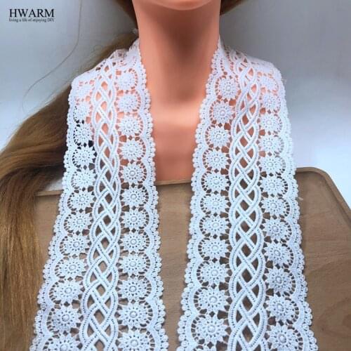 5yard 10.2cm wedding decoration Lace fabric ribbon DIY skirt clothes accessories bar code milk geometric lattice embroidery