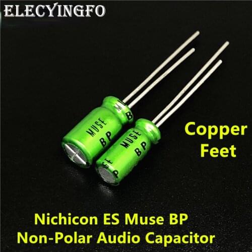 8Pcs/Lot Nichicon MUSE BP ES (Bi)Non Polar Nonpolar Bipolar HiFi Audio Capacitor 4.7uf/10uf/22uf/47uf/100uf 25V/50V Copper feet
