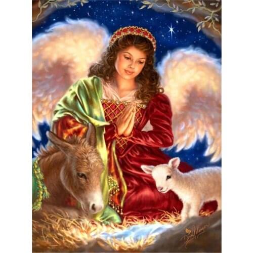 Angel Religion DIY Cross Stitch 11CT Embroidery Kits Craft Needlework Set Printed Canvas Cotton Thread Home Decoration Design