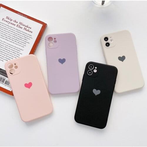 Moskado TPU Straight Edge Love Phone Case for iphone 11 12 Pro Max X XS Max XR 7 8 Plus Dust-proof Mobile Phone Protective Shell
