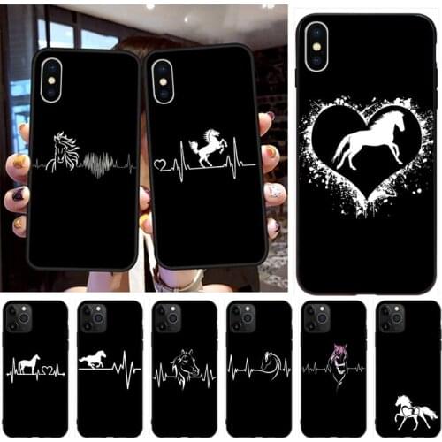 Horse Pony Horse Heartbeat Phone Case For iphone 12 11 Pro Max Mini XS Max 8 7 6 6S Plus X 5S SE 2020 XR Cover