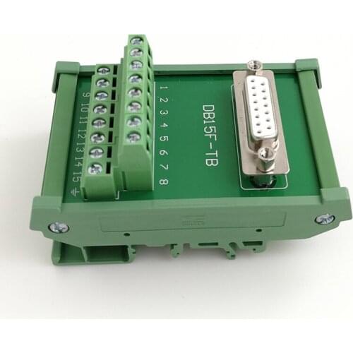 DB15 D Sub Connectors Din Rail Terminal block Breakout Board Female
