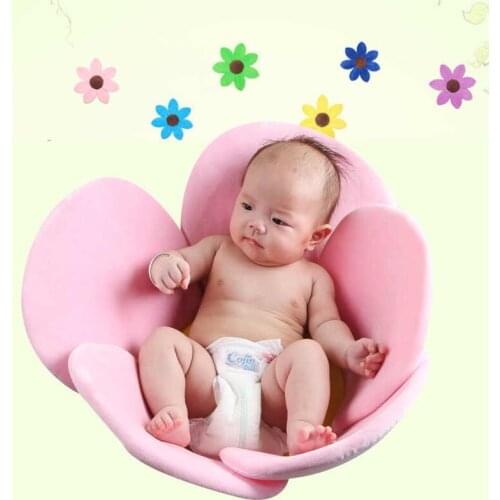Baby sun flower petals bathing mat rack bathtub seat newborn bath tub mat baby kisses flower bebe badkussen