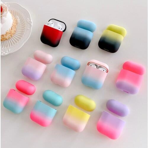 Gradient PC Cases For Original Apple Airpods 1 2 Earphone Case Cute Cover For Apple Airpods 2 Air Pods 1 Shell Sleeve Coque