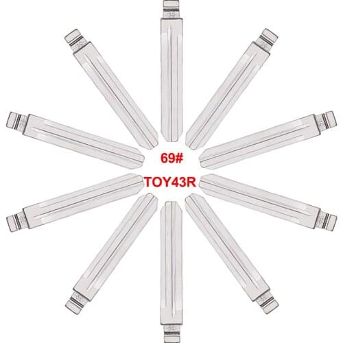 Keyecu 10 Pieces 69#, TOY43R TOY43RP KEYDIY Universal Remotes Flip Key Blade for Toyota for Chevrolet for GM for Holden Isuzu