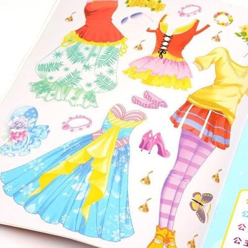 12 Books Princess Dress Up Sticker Book Cartoon Children Puzzle 3 Years Old Toy Girl Enlightenment Early Education Livres Baby
