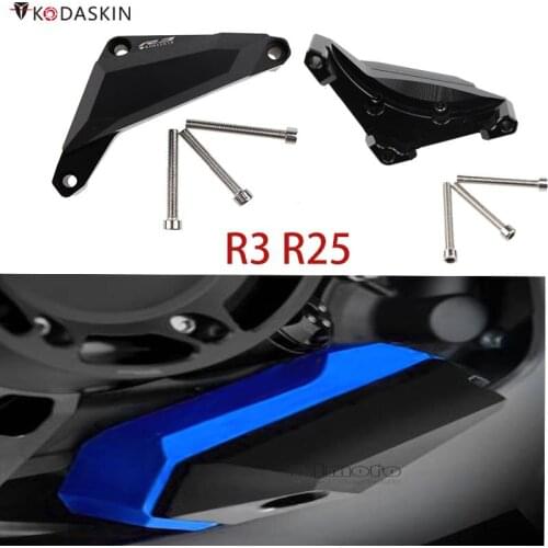 KODASKIN Motorcycle CNC Aluminum Engine Cover Frame Sliders Crash Protector Left Pad For Yamaha YZF R3 R25