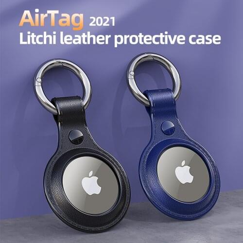 Leather Case For Apple AirTag GPS Anti-lost Device Protective Phone Bumper Cover For Apple Air Tag Locator Tracker Holder Buckle