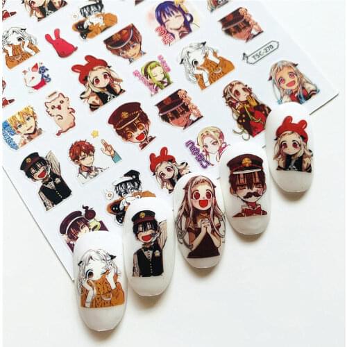 Newest TSC series TSC-250-256 Cartoon character 3d nail art stickers decal template diy nail tool decoration