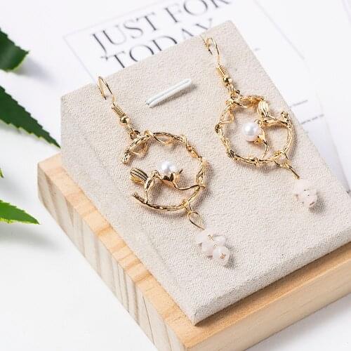 2020 New Fashion Women Elegant Pearl Magpie Bird Earrings Lovers Gift Anniversary Jewelry for Women Drop Dangle Earrings