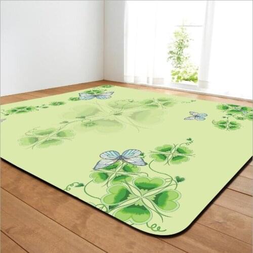 New high definition living room decoration with butterfly drawing bedroom carpet warm anti slip rectangular carpet