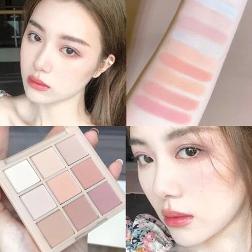 Transparent 9 Color Full Matte Eye Shadow Palette Natural Makeup Eye Shadow Powder Long Lasting Makeup Palette Beauty TSLM1