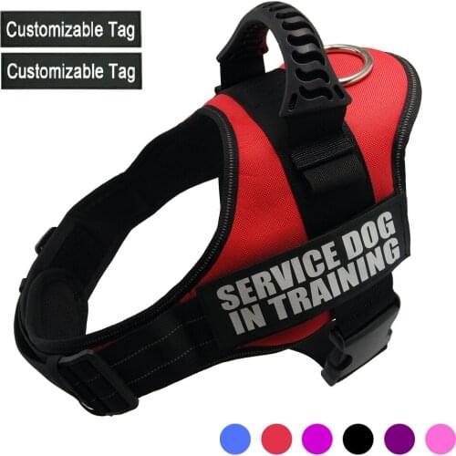 Personalized Dog Harness NO PULL Reflective Adjustable Pet Harness Vest For small large Dog With Customized Patch Dog Walking